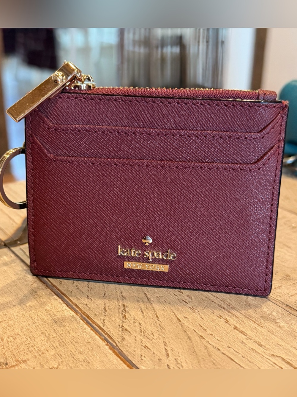 Kate Spade Card Wallet (color Maroon)